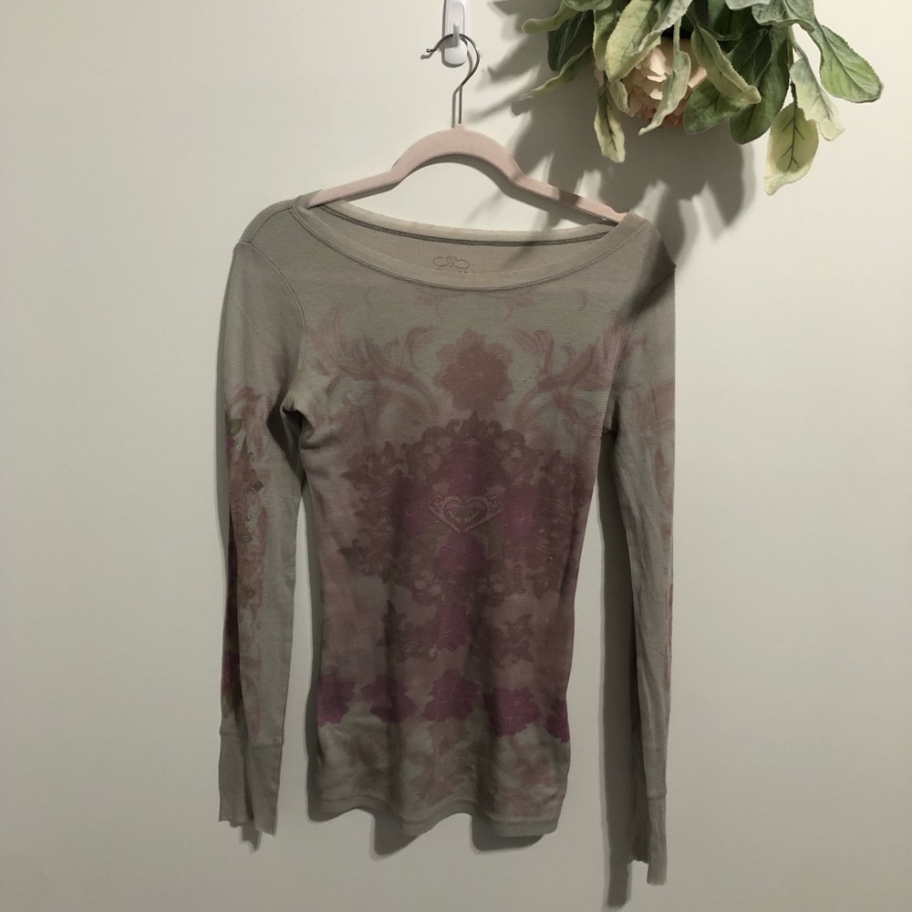 Distressed Roxy Long Sleeve Tee - Picture 5 of 11